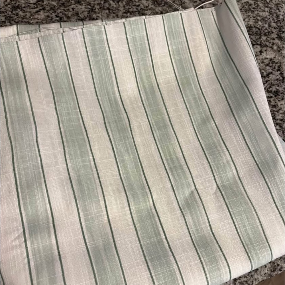 Green and White Striped Fabric